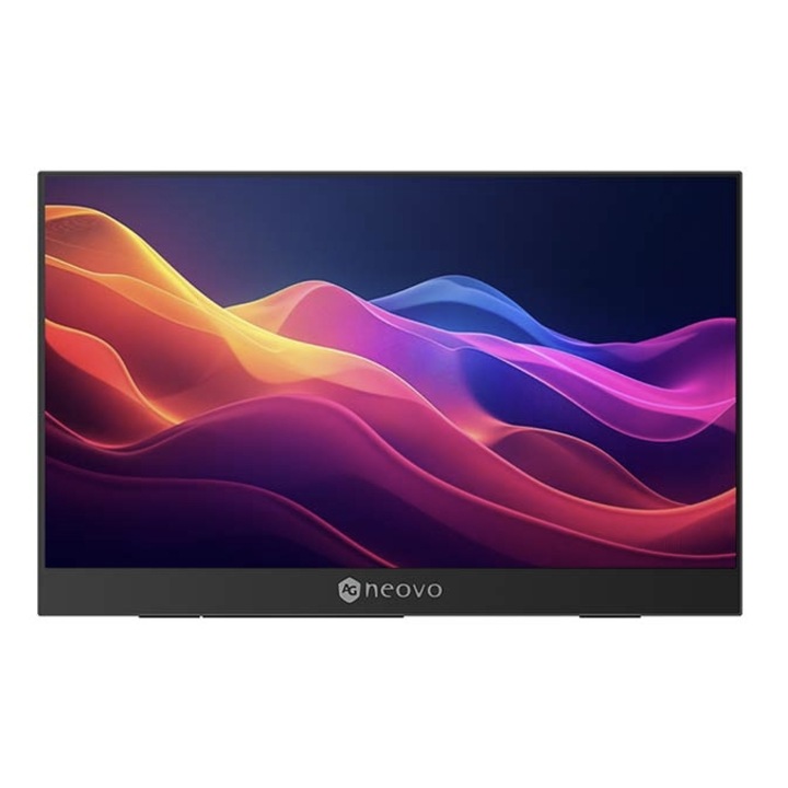 Hordozható OLED monitor AG Neovo 15.6" N1651, UHD 3840 x 2160, Mini HDMI, C típusú, hangszórók, 1 ms fekete