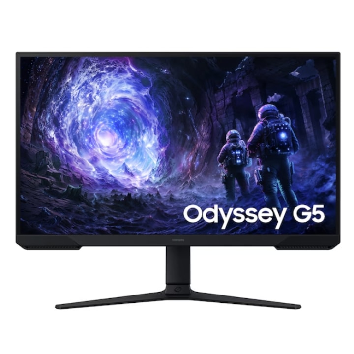 Samsung Odyssey G5 27" LS27FG510EUXEN VA LED Gaming Monitor, QHD 2560 x 1440, HDMI, DisplayPort, Pivot, 180 Hz, 1 ms Fekete