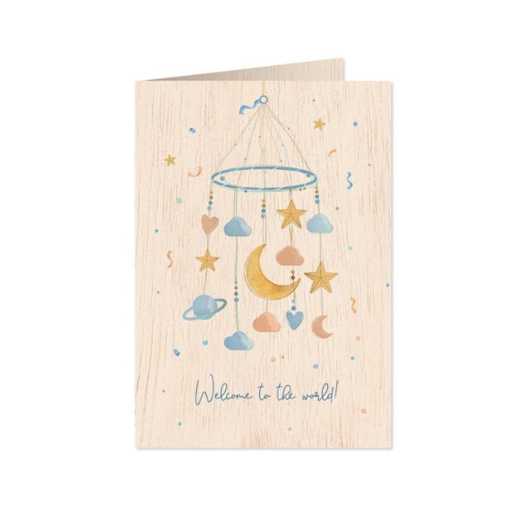 Felicitare din lemn, Planetary Carousel, CozyWood