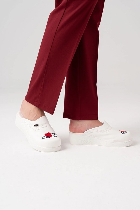 Saboti dama CIZGI MEDIKAL Viva, alb, piele ecologica, design ortopedic, ventilatie