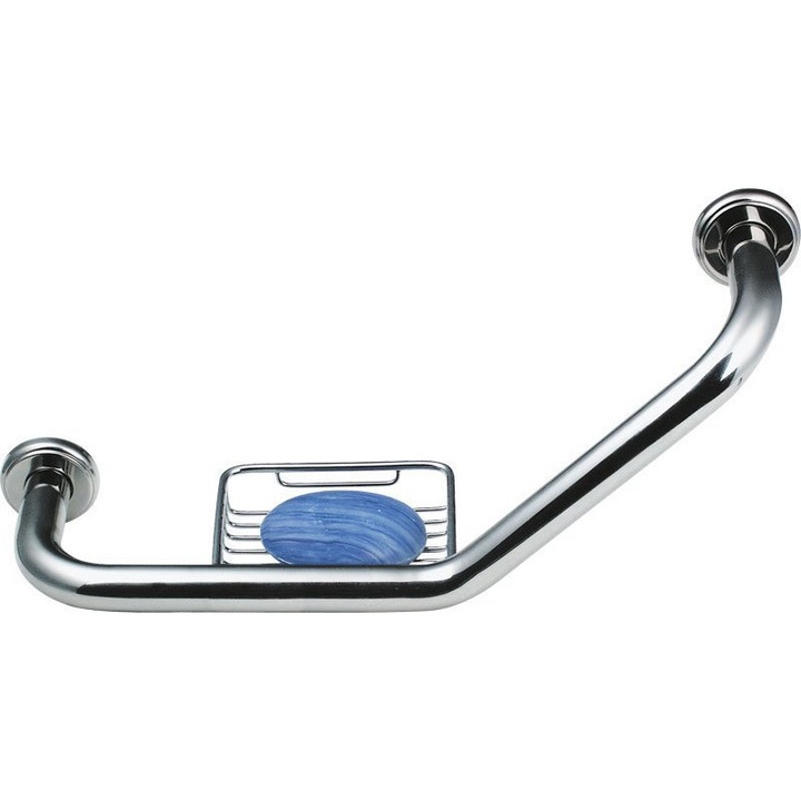 Suport baie Sapho, cu suport pentru sapun, 455x250x120mm, inox