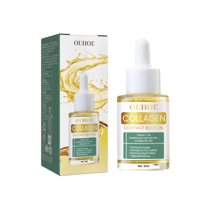 Ulei de corp cu colagen, ulei de masaj pentru slabit, ulei pentru fermitate, abdomen si picioare, 30 ml