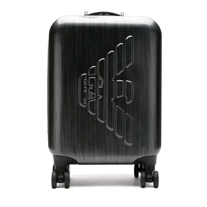 Troler cabina Emporio Armani, model Y4Q093 YME9J, gri/negru, 56x36x20cm, capacitate 40 litri