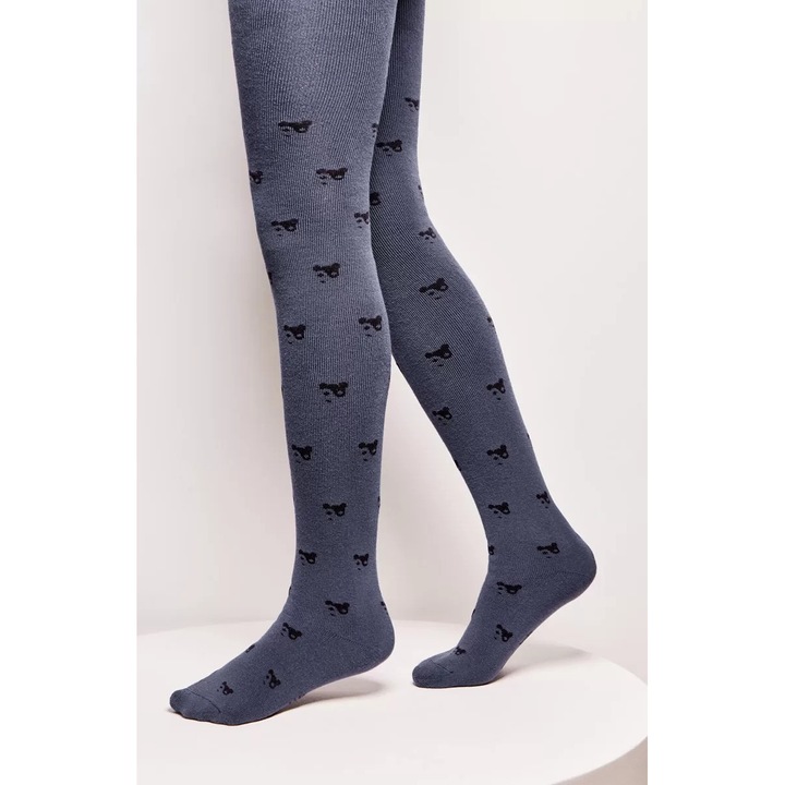 Ciorapi copii, flausati, din bumbac cu model, Conte Kids Sof-Tiki 652, Roz prafuit