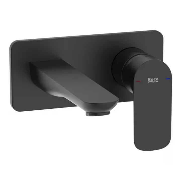 Roca Cala A5A356ENB0 fali mosdócsaptelep, 176 mm, szelepet igényel, matt, fekete