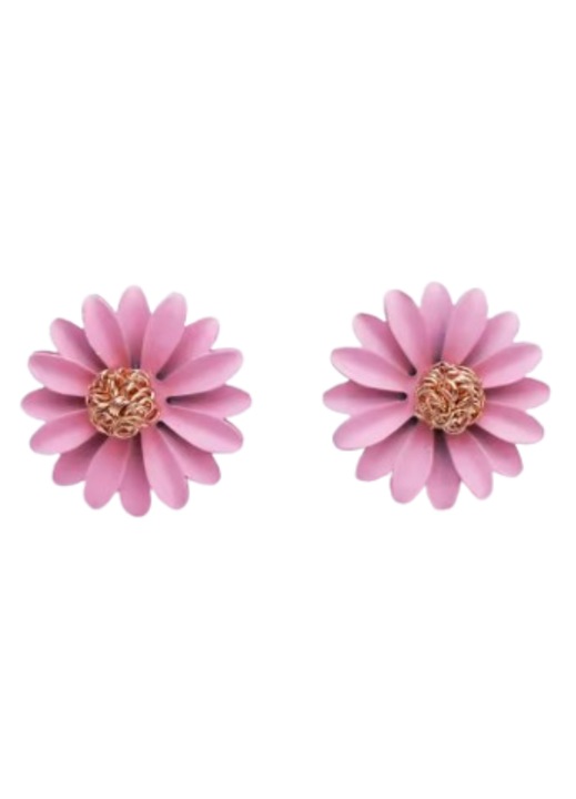 Cercei dama, floare roz