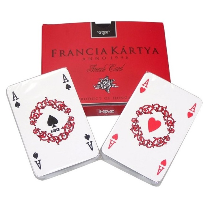Set cutii cu 2 pachete de 55 carti de joc franceze - in limba maghiara