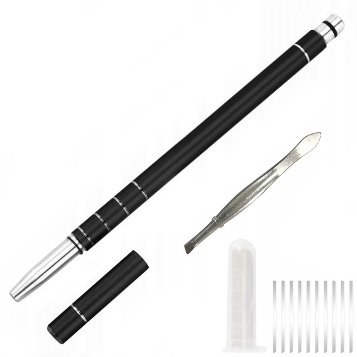 Gepard, Brici razor creion frizeresc pentru conturarea parului barbii in culoarea neagra, R-PEN-05-BLACK