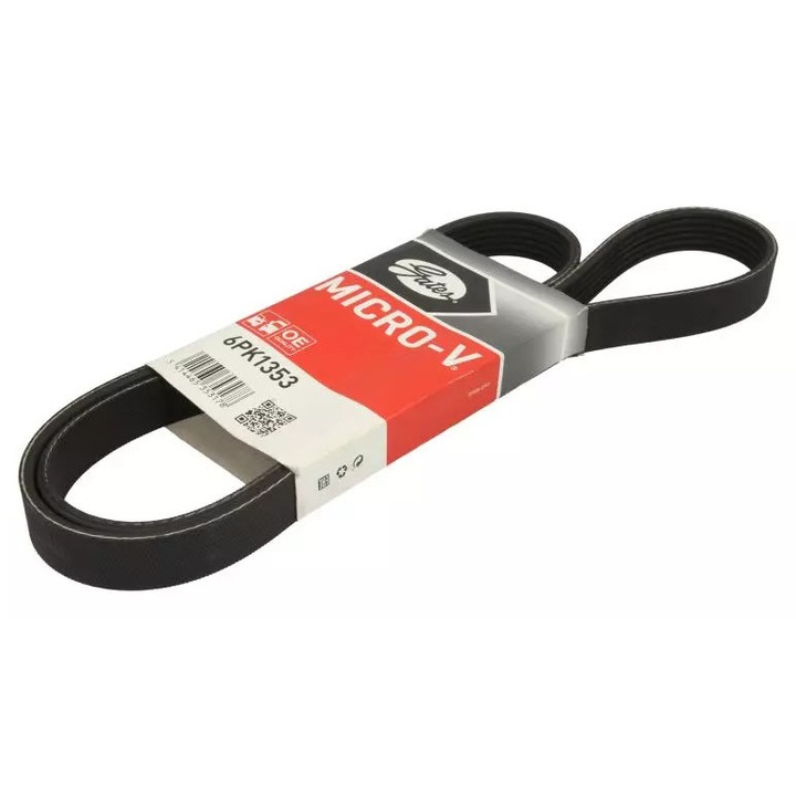 Multibordás szíj GATES 6PK1353, fekete, 21x1353mm, benzin- és dízelmotoros autókhoz