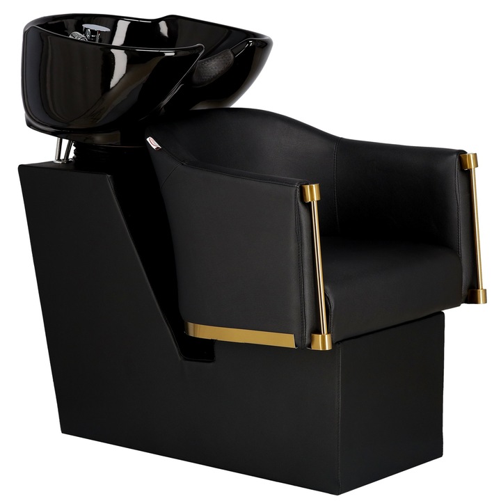 Spalatorie coafura Calissimo cu bol mobil, armatura si bateria inclusa, negru, 68x105x105cm