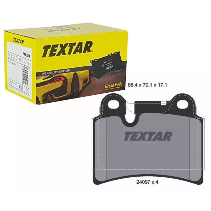 Fékbetétek, Ruville, készlet, VW Touareg 02-höz, 86,9x70,1x17,1mm, Tyl, Textar