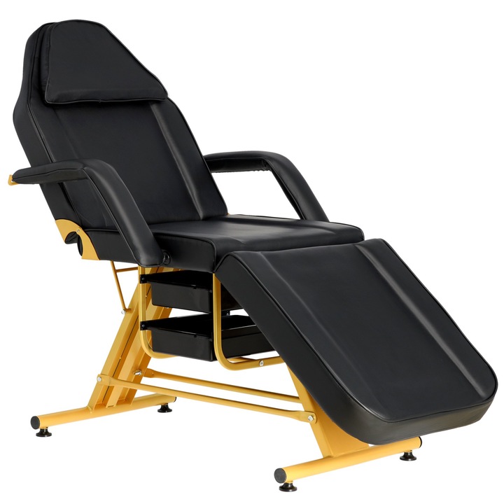 Scaun cosmetic Calissimo, model Jameson, 2 cuve, negru, 185x80x62cm