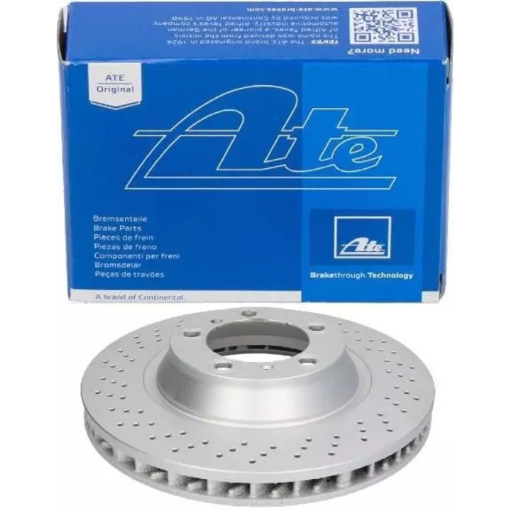 ATE perforált/szellőztetett féktárcsa, 340x34mm, 5 lyukú, PORSCHE 911 3.4-3.8 12-
