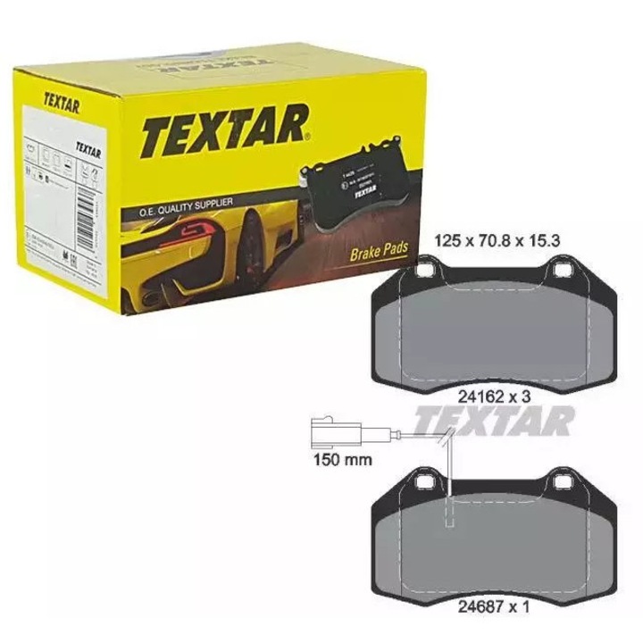 Textar fékbetét készlet Fiat Grande Punto 05- Abarthhoz, 124,8x70,8x15,3mm, 1,6kg