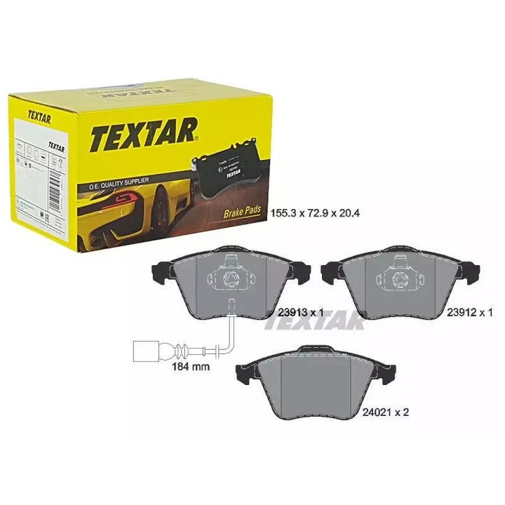 Fékbetétek, Textar, Volkswagen Golf VI/A3/TT Quattro/4 Motion-hoz