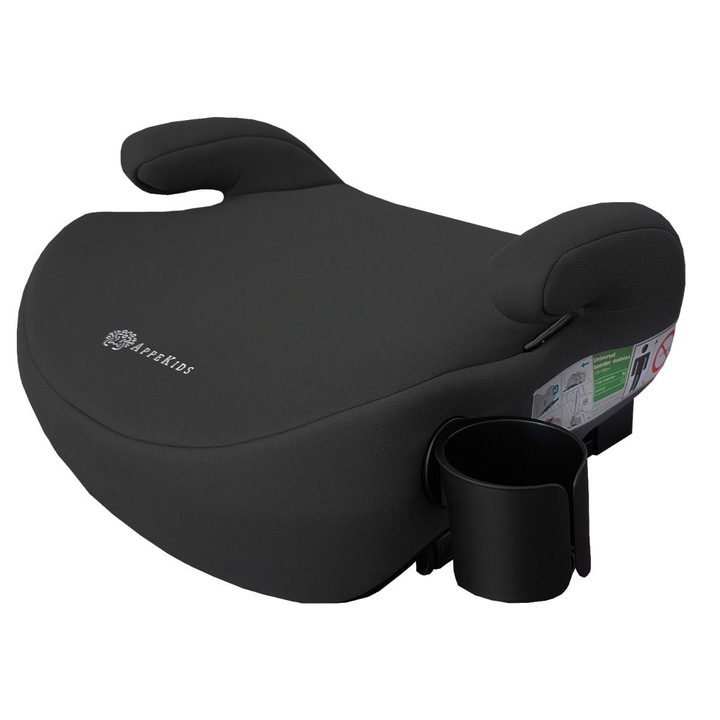 Inaltator auto cu isofix, I-SIZE, 125-150 cm, Appekids Junior - Black