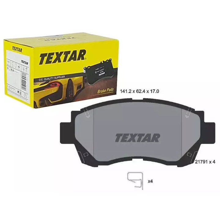 Ruville fékbetétek Toyota-hoz, készlet, 141,2x62,4x17mm, 4 kopásjelzővel, akusztikus érzékelővel, első