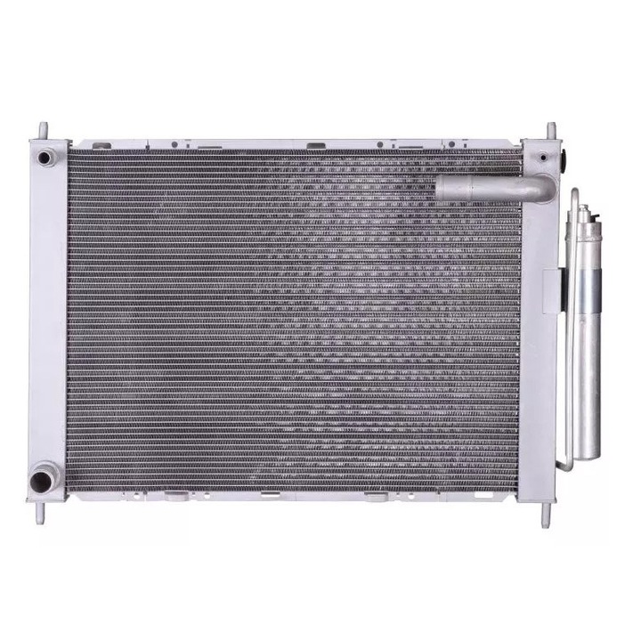 Nissens klímakondenzátor, multi-exchanger típusú, alumínium, 510x388x16mm, Nissan Micra 1.0/1.2/1.4-hez, 03-10