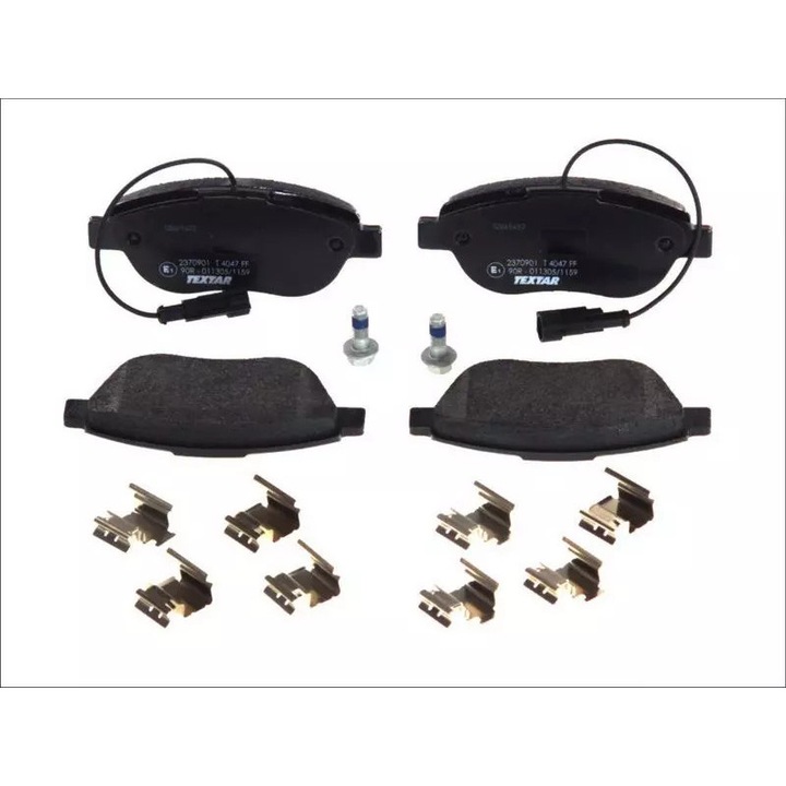 Fékbetétek autókhoz, Textar, 137x57.4x19mm, 2 kopásjelzővel, Bosch fékrendszerhez