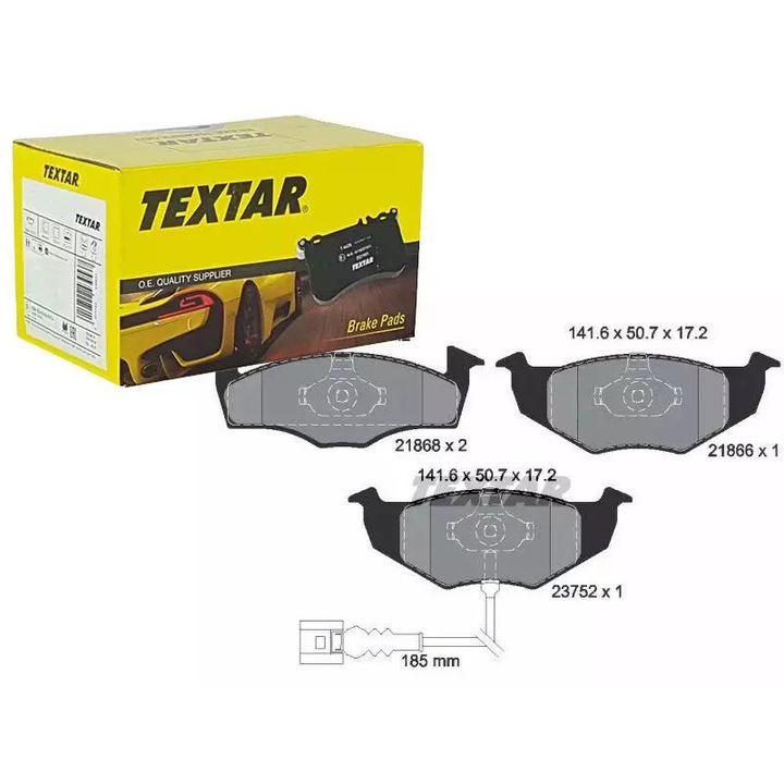 Fékbetétek, Ruville, VW Polo 01-/Fabiához, érzékelővel, 141,6x50,7x17,2mm, készlet