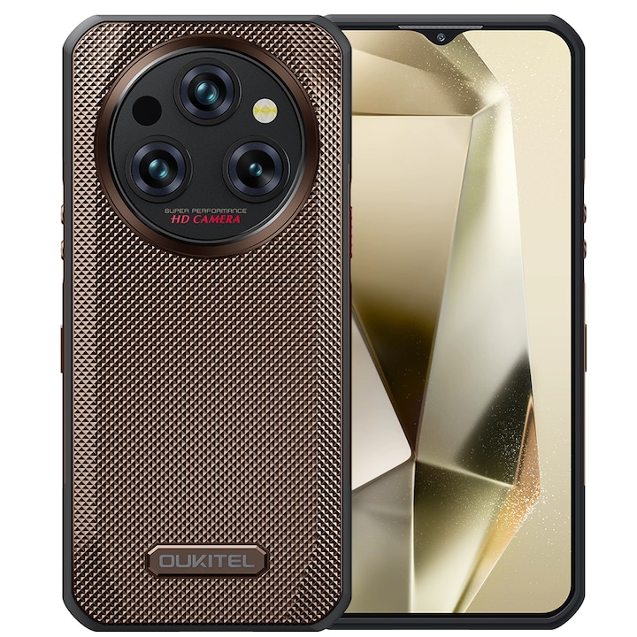 Telefon mobil Oukitel WP35, 5G, 6.6", 256GB/8GB, 11000mAh, Auriu