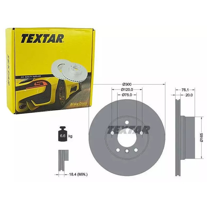 Ruville féktárcsa, szellőztetett, 300mm, 20mm vastagság, 76mm magasság, BMW-hez