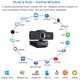 Уебкамера 4K UHD INOMEVIX®, уебкамера с автофокус, 8X тъч зуум, двоен микрофон с шумопотискане, магнитен капак, USB-C, Plug & Play, съвместима с Windows/Mac/Linux, уебкамера за конференции и лайв стрийминг