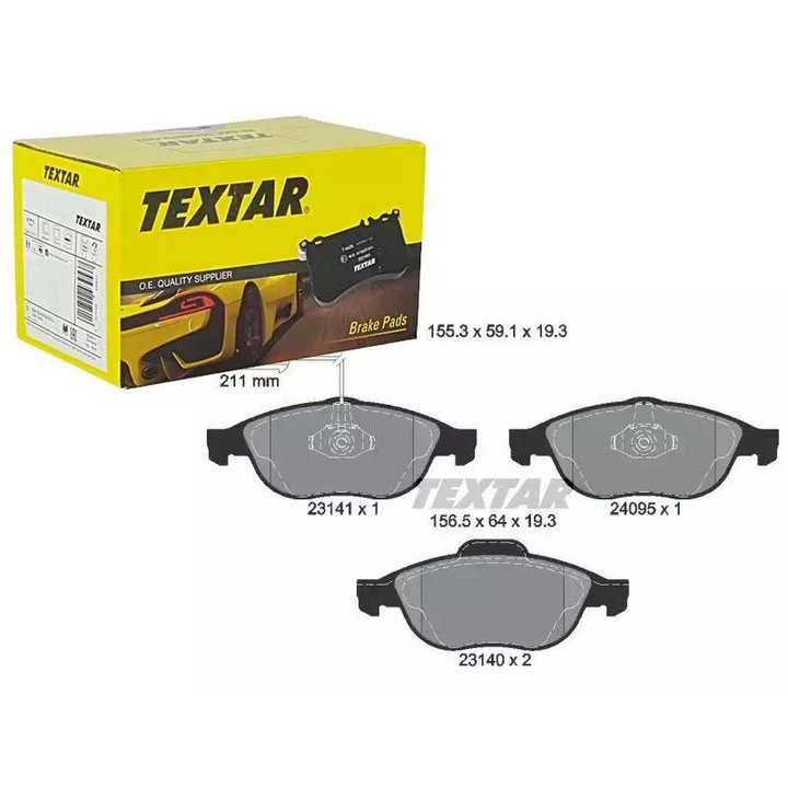 TEXTAR fékbetét Alfa, 155,1x63,8mm, 1,85kg