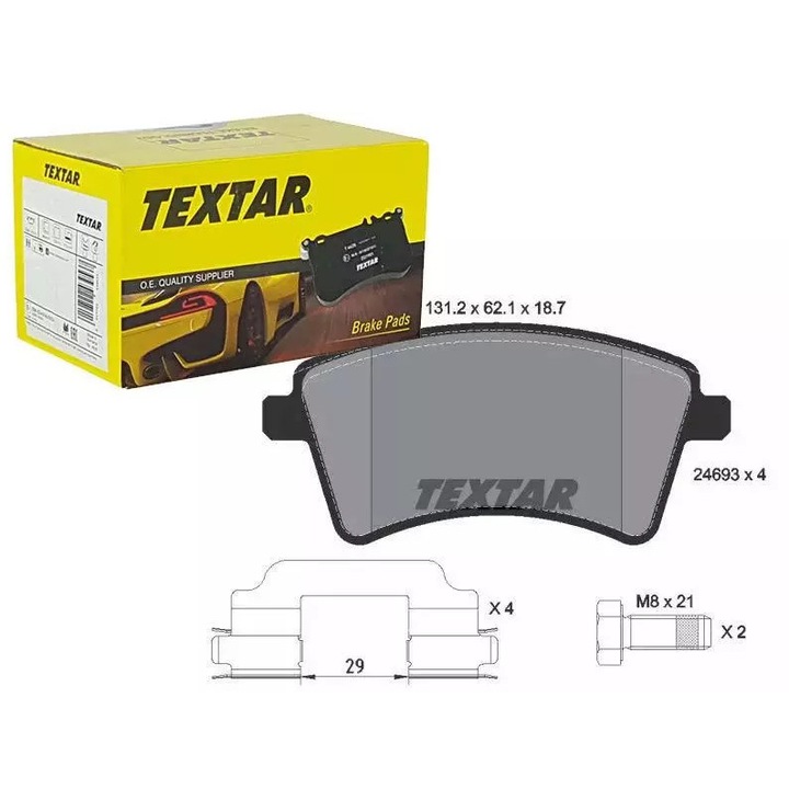 Textar, első fékbetét garnitúra, Renault Kangoo 08-, Citan 12-, 15"/16"