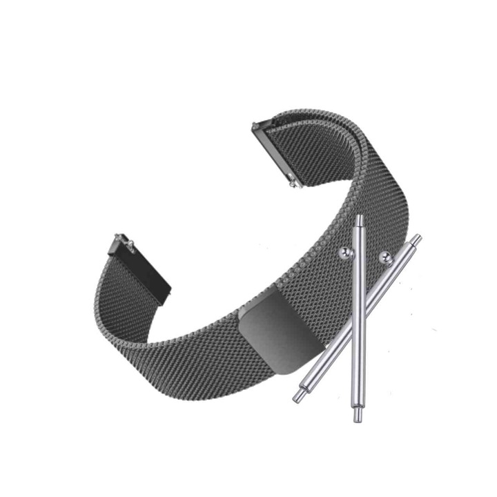 Garmin Vivomove 3 okosóra szíj, minden csuklóra illeszkedő karkötő, biztonságos rögzítés, fekete fém háló