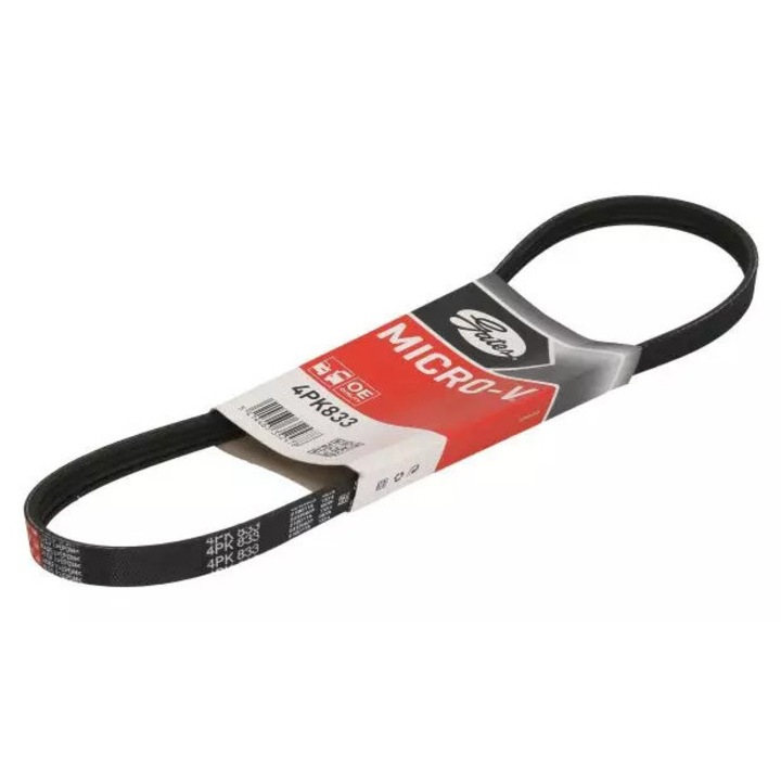 Gates, многоребрен ремък, 4 канала, черен, 14x833mm