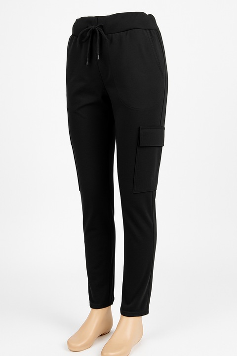 Дълги панталони от памук за жени Elprod, Черен