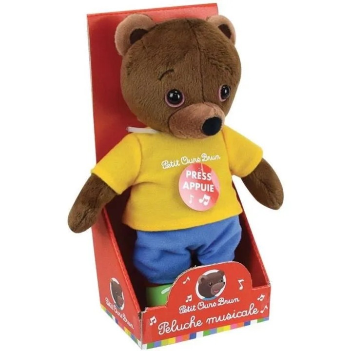 Plüss zenélő maci 22cm barna