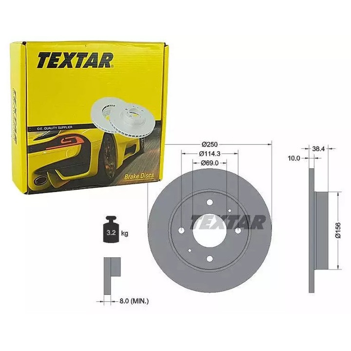 Ruville féktárcsa, 250mm, 10mm vastagság, 38,4mm magasság, 4/6 lyuk, készlet