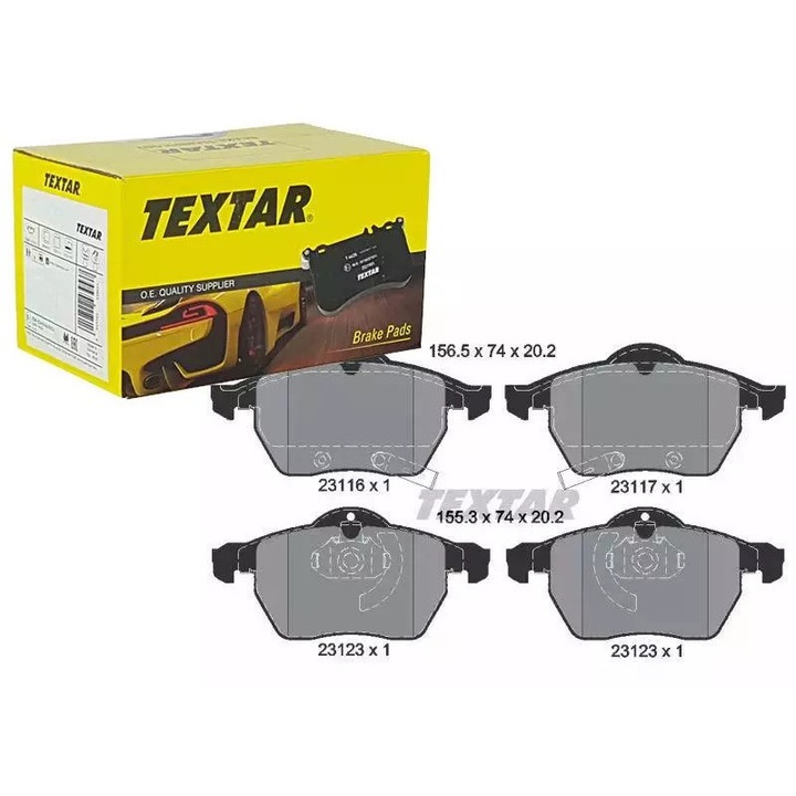 Textar fékbetétek Opel Astra G/Saab modellekhez, 156,5x74x20,2mm