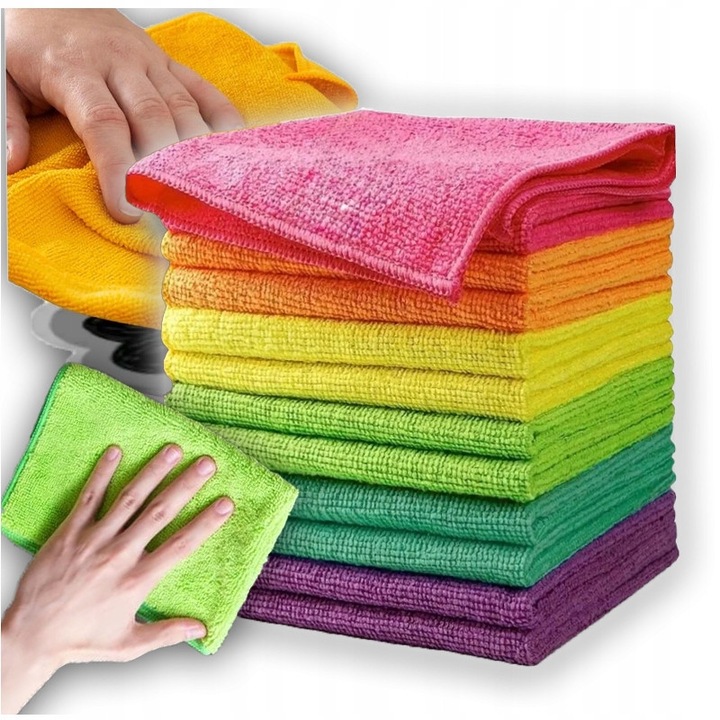 Set 30 servetele din microfibra, 27x29cm, multicolor