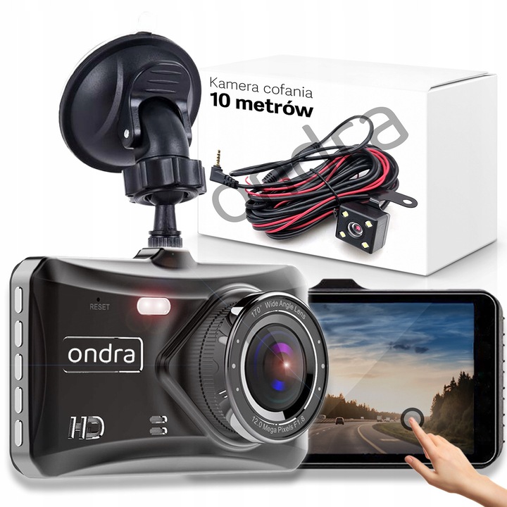 Retea auto Ondra 985Pro, set cu camera de marsarier 10m, ecran tactil 4", rezolutie 1920x1080