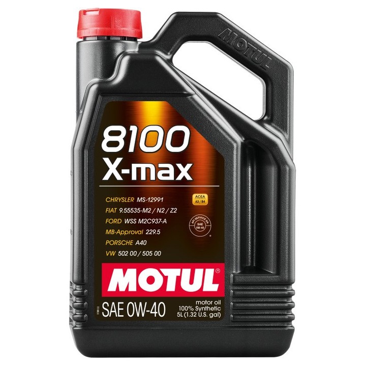 Ulei motor, Motul 8100 X-Max, 0W-40, 5L, A3/B4 / SN / LL01 / 229.5 / 502.00 505.00 / A40 / WSS M2C 937A