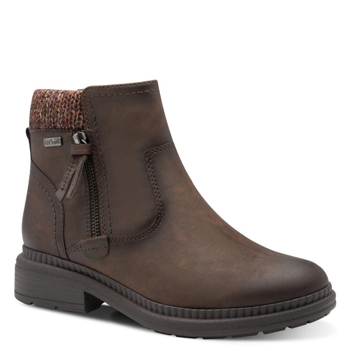 Jana Jana botine maro cu fermoar de damă cu membrană JanaTEX 26490-45-304 07679