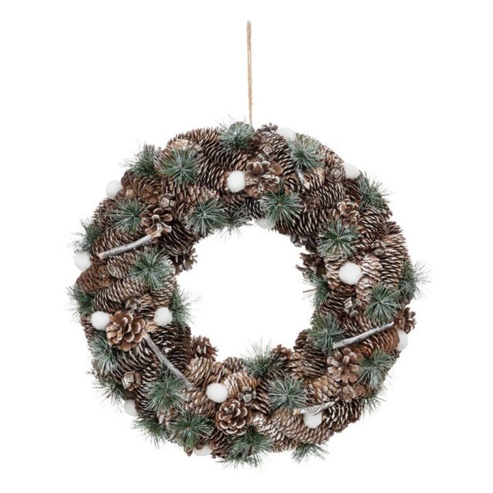 Coronita de Craciun cu conuri de pin, 48.5 cm