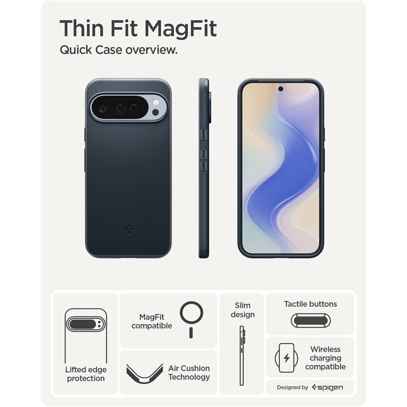 Carcasa Spigen Thin Fit cu MagSafe compatibila cu Google Pixel 10 Pro XL, Metal Slate
