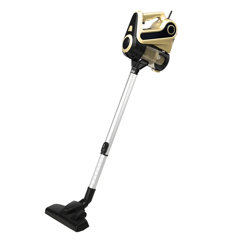 Aspirator, 600W, putere de aspirare 18000Pa, recipient de praf 600ml, filtre multiple, detasabil si lavabil, reducere a zgomotului bas, 103x9cm, auriu