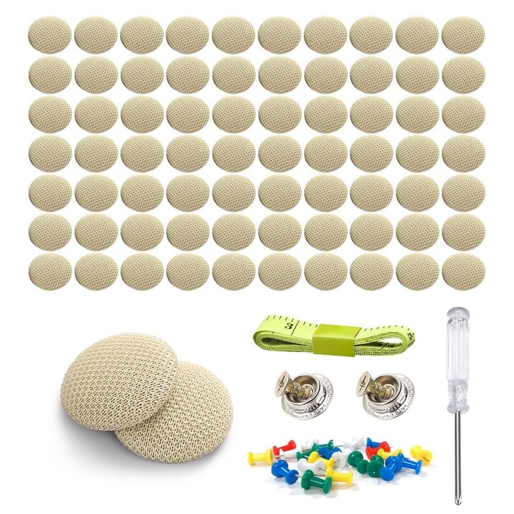 Autó tetőkárpit javító készlet 70 kárpitrögzítő gombbal - Bézs