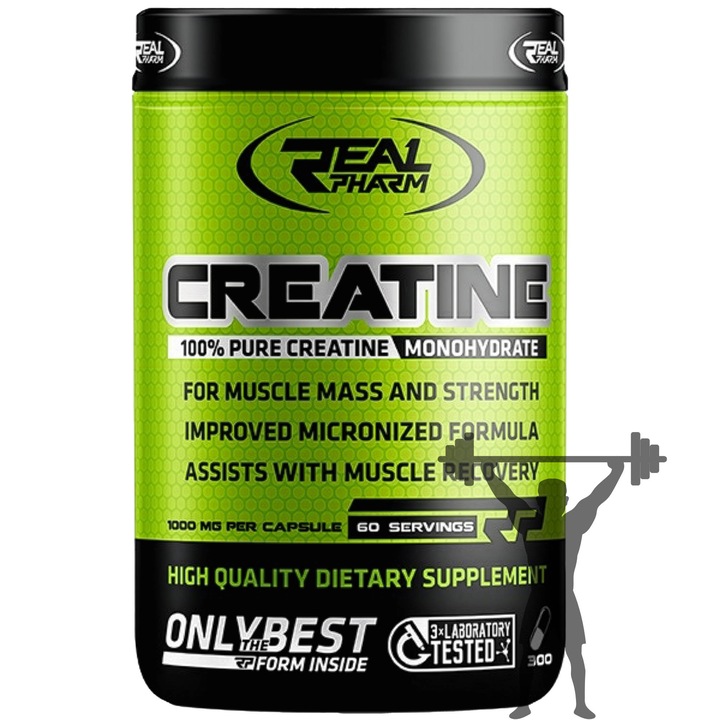 Creatina Monohidrat Real Pharm 300 Capsule – Forta, Energie si Masa Musculara pentru Sportivi