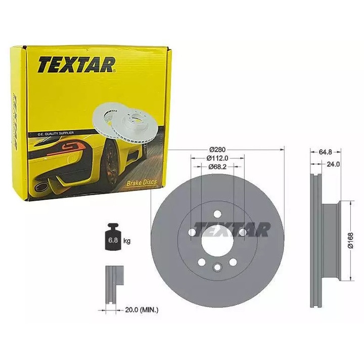 Ruville féktárcsa, 280mm, 24mm vastagság, 5/6 lyuk, agy nélkül, személygépjárművekhez