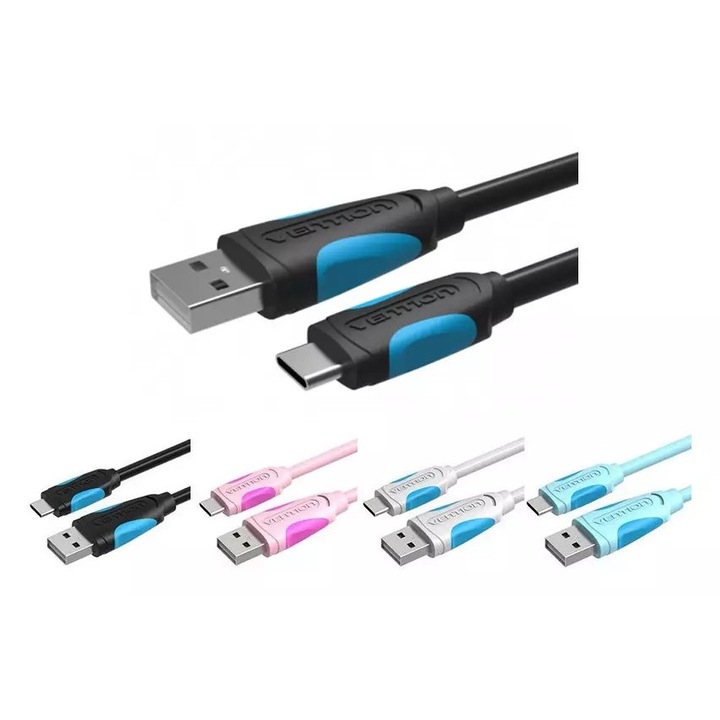 USB 2.0 към USB Type-C 3.1 кабел за данни, бял, 1.5 метра