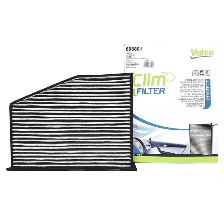 Utastérszűrő Valeo, aktív szén, 279x216x57mm, személyautókhoz