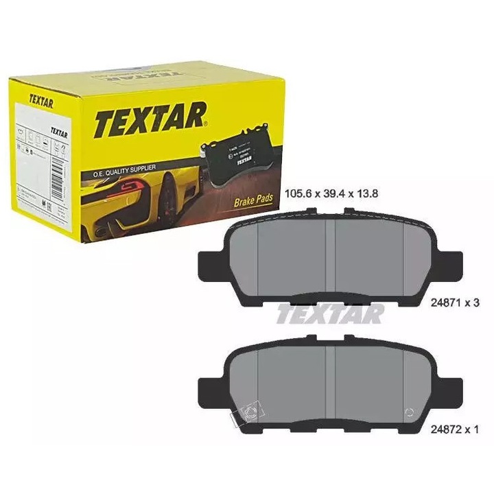 Textar hátsó fékbetétek Suzuki Grand Vitara 05-/Juke/Murano modellekhez, 105,6x39,4x13,8mm, 0,6kg