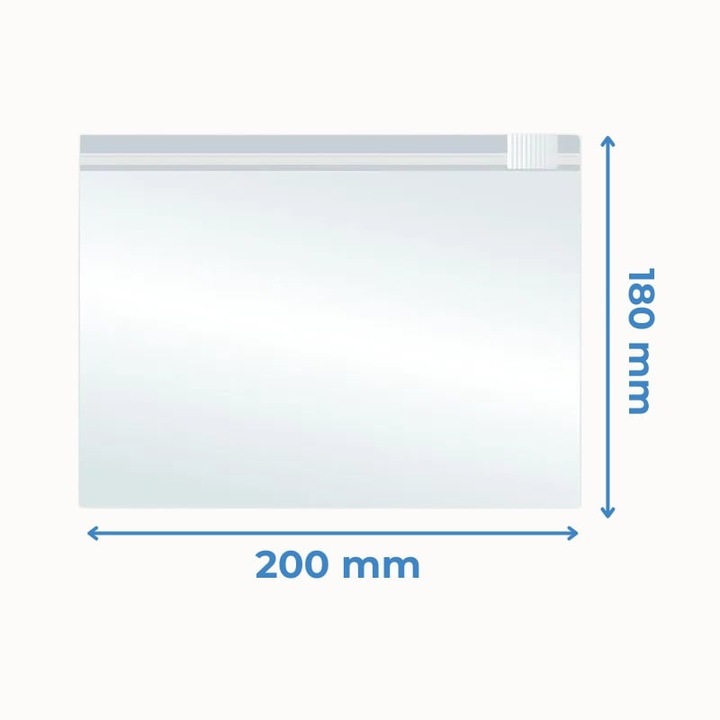 Pungi Reutilizabile cu Zip si Cursor, 200x180mm, Polietilena, 70µm, 50Buc/Set