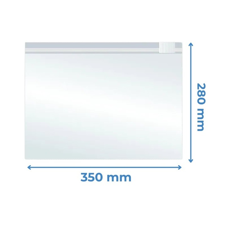 Pungi Reutilizabile cu Zip si Cursor, 350x280mm, Polietilena, 70µm, 50Buc/Set